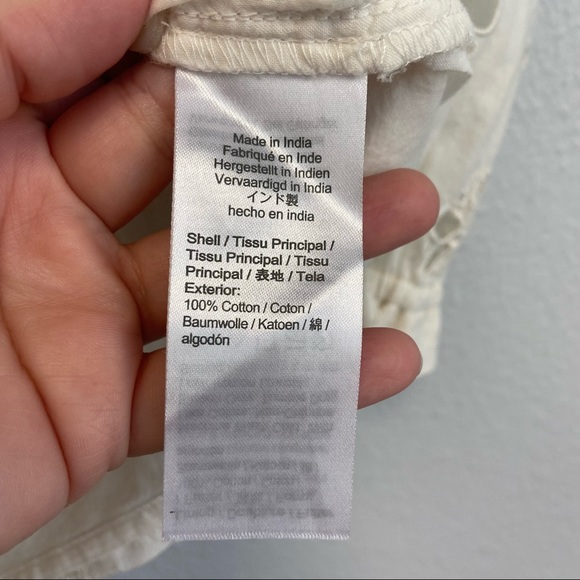 J.Crew Ruffle Neck Long Sleeve Eyelet Top Small - Picture 12 of 14